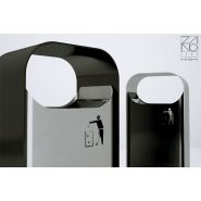 Poubelle publique Clipo 03.064 - Zano - 46L - design futuriste en acier noir ou inoxydable_1
