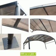 Abri fumeur extérieur en acier - 2.70 x 1.50 m - couleur gris anthracite - Réf: car1527al_1