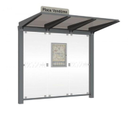 Abri Venise - Profondeur 1500 mm - Hauteur sous toiture min 2250 mm / max 2390 mm - Toiture polycarbonate bronze 8 mm_1