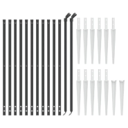 Vidaxl clôture en treillis métallique et ancrage anthracite 0,8x25 m 154248_1