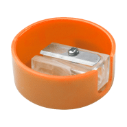 Taille-crayon rond en plastique - couleur orange - poids 4.6 gr_1