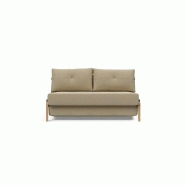 Canapé design convertible Cubed Wood 02 - Innovation Living - lit 160x200 cm - tissu Vivus Dusty Sand_1