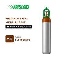 Mélanges métallurgie et traitement thermique SIAD - recuit, trempe, revenu, cémentation, nitruration - bouteilles B50, B20 et B10