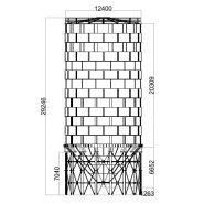 Silo à ciment boulonné - Capacité 3000 tonnes - CS-3000 - Constmach avec plateforme de maintenance et équipements complets_2