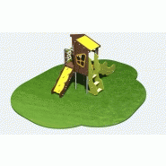 Structure d'aire de jeux combinée Declik avec gravures, mur d'escalade et toboggan - DK10903I - CREA Equipements_1