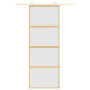 Vidaxl porte coulissante doré 76x205 cm verre esg dépoli et aluminium 155181_1
