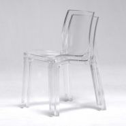 0123 - Chaises empilables Jewel - Weber Industries - Polycarbonate transparent - Largeur 52 cm_1