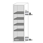 Armoire de sécurité S-CLASSIC-90 modèle S90.196.060.WDASR - Réf 30230-001-33455 - Certifiée NF EN 14470-1 et GS - Type 90 avec équipement intérieur_1
