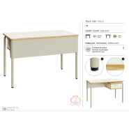 Bureau d'enseignant P66cm X L121cm X H74cm_1