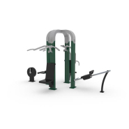 Equipement de fitness extérieur - Denfit Gym Combi MultiMax 4 - Hags - Temps de montage 8h - Dimensions 3860x2366x2289mm - Zone de sécurité 1,5m²_1