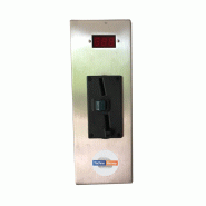Monnayeur minuteur affichage pièce € - borne inox avec porte et serrure_1