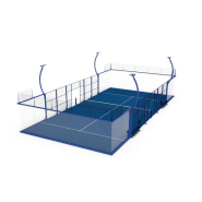 Terrain de padel Super Panoramic - 8 piliers de 100 x 50 x 2 mm - 2 grandes entrées ouvertes au centre du terrain_1