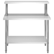 Vidaxl table de travail de cuisine avec étagère 120x60x120 cm inox 3054468_1