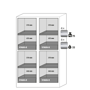 Armoire de sécurité Q-CLASSIC-90 modèle Q90.195.120.MM - Réf 34192-049-34205 - Type 90 - Certifiée NF EN 14470-1 et GS_1