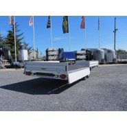 Remorque plateau Humbaur HT 356121 - 2 essieux, roues dessous, ridelles alu, 6100x2100 mm_1