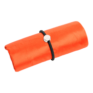 Sac shopping pliable - Polyester 190D - Bracelet en caoutchouc - Couleur orange - Poids 22g_1