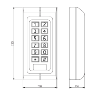 Clavier à code ZX-510 - Lecteur de proximité autonome, anti-vandale et étanche IP67_1