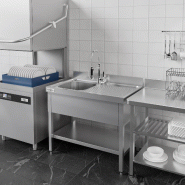 Plonge inox 1 bac avec égouttoir et étagère - P 600 mm - 1600 mm bac à gauche_1