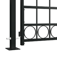 Vidaxl portail de clôture à dessus arqué et 2 poteaux 105x204 cm noir 145751_1