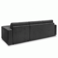 Canapé d'angle convertible express Midnight Edition - Velours gris anthracite - Matelas 16 cm_1