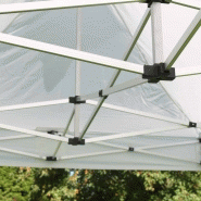Tente pliante 3x4,5m - Structure aluminium hexagonale 40mm - Toit PVC 300g/m² blanche_1