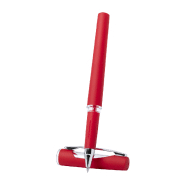 Stylo roller en plastique - encre bleue - couleur rouge - poids 12g_1
