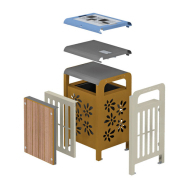 Corbeille publique Athéna Symbios 110 litres - JAN-0055 - Habillage personnalisable - Husson International_1