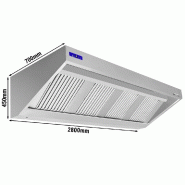 Hotte murale Inox - 2m80 - avec moteur, régulateur, filtre et éclairage - P 700 mm | GGM_1