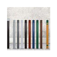 Potelet Bilboquet en Bois exotique et Acier - 8 cm de diamètre, 110 cm de hauteur_1