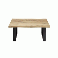 Table basse 110 cm - chêne massif et métal - style industriel et naturel_1