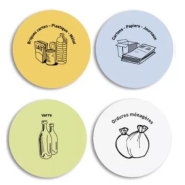 Corbeille Tri Sélectif Triple - Pin traité autoclave classe 4 - 3 corbeilles Ø 510 mm - 100 litres - Hauteur totale 1200 mm_1