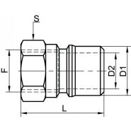 Coupleur mâle à passage libre - Inox 316 (modèle : 5279) - Béné Inox - Norme ISO 7/1 - Filetage Gaz_1