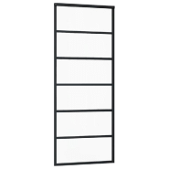 Vidaxl porte coulissante et quincaillerie verre esg/aluminium 76x205cm 3081950_1