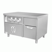 Comptoir à café inox avec porte-gobelets et compartiment glaçons - 1200 mm_1