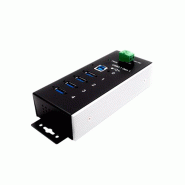 EXSYS EX-1185HMVS-WT Hub USB3.0 métal à 4 ports, Din, plage de -40°C à 85°C_1