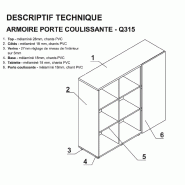 Armoire moyenne avec porte coulissante - MDD - Chêne Canadien_1