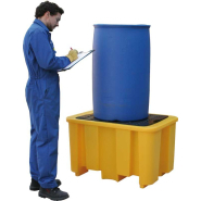 Bac de rétention en polyéthylène pour le stockage des produits corrosifs dans des fûts ou conteneurs