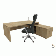 Bureau monochrome TAK avec rangement intégré - Mobel Linea - 205, Droite, Chêne veiné_2