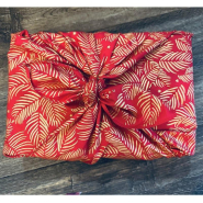 Furoshiki Paradis doré rouge/or réutilisable 55x55 cm_1