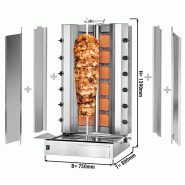 Grill Döner kebab gaz forme en V 2x6 brûleurs max 150 kg - moteur en bas_1