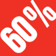 Sticker remise -60% - 3.3x3.3cm - couleur rouge/blanc - lot de 500_1