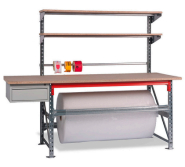 Table d'emballage - Plateau 2200 ou 1640 mm - Capacité 800 Kgs - Options roulettes et tablette supplémentaire_1