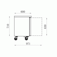 Table desserte positive centrale - P 600 - 2 portes | Afi - AAS2PP_1