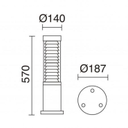 Borne extérieure Maxima-plus IP55 2G11 24W anthracite - hauteur 593 mm - aluminium rotosymétrique_1