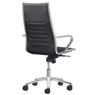Fauteuil de bureau Classe Haut Dossier Basculant Alu Poli - Simili Cuir Noir ou Taupe - Référence 7800 FD C_1