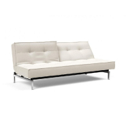 Innovation Living - Canapé-lit Splitback Chrome convertible 115x210 cm - Tissu bouclé Off White_1