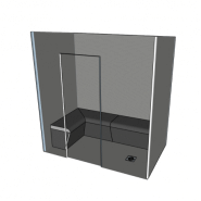 Hammam kit de construction cabine de douche à carreler 200x120 cm avec générateur vapeur et accessoires inclus_1