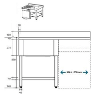 Plonge avec passage lave-vaisselle 1m40_1