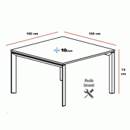 Table de réunion en verre Star - Mobel Linea - Argent Ral 9006, Blanc_1