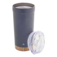 Mug thermos - isotherme à double paroi en acier inoxydable recyclé avec base en bambou - 600 ml_1